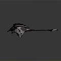 Futuristic Mechanical Device With Black Wing Shaped Parts And Metallic Long Handle