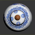 Dragon Design On Blue And White Porcelain Jar With Orange Top Ornament