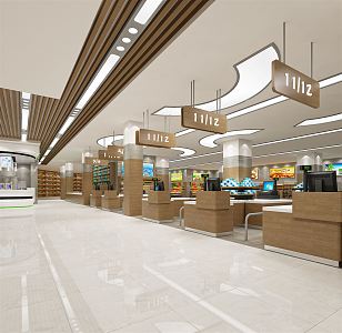 Modern Supermarket Cashier 3d model