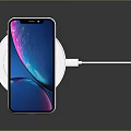Modern Slim Laptop Charging On Wireless Charger Pad With USB Power Cable