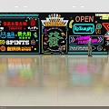 Colorful Neon Wall Decor With Commercial Signage And Graphic Elements