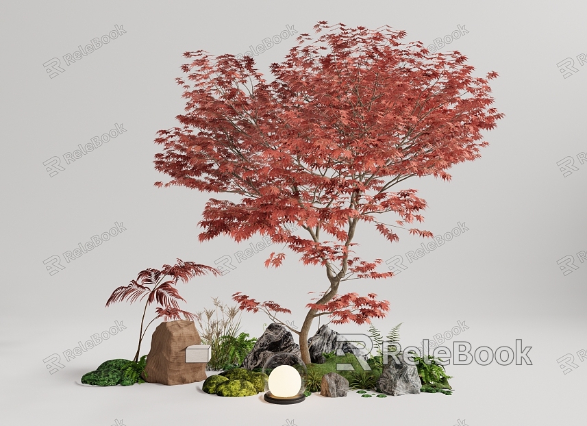 Tree Landscape Tree Red Maple Plant Pile model