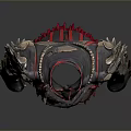 Decorative Armor With Leather Metal Material Red Black Design Spiked Shoulder Pads Diamond Shaped Patterns