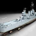 Vintage Military Battleship With Detailed Turrets And Weathered Hull Design