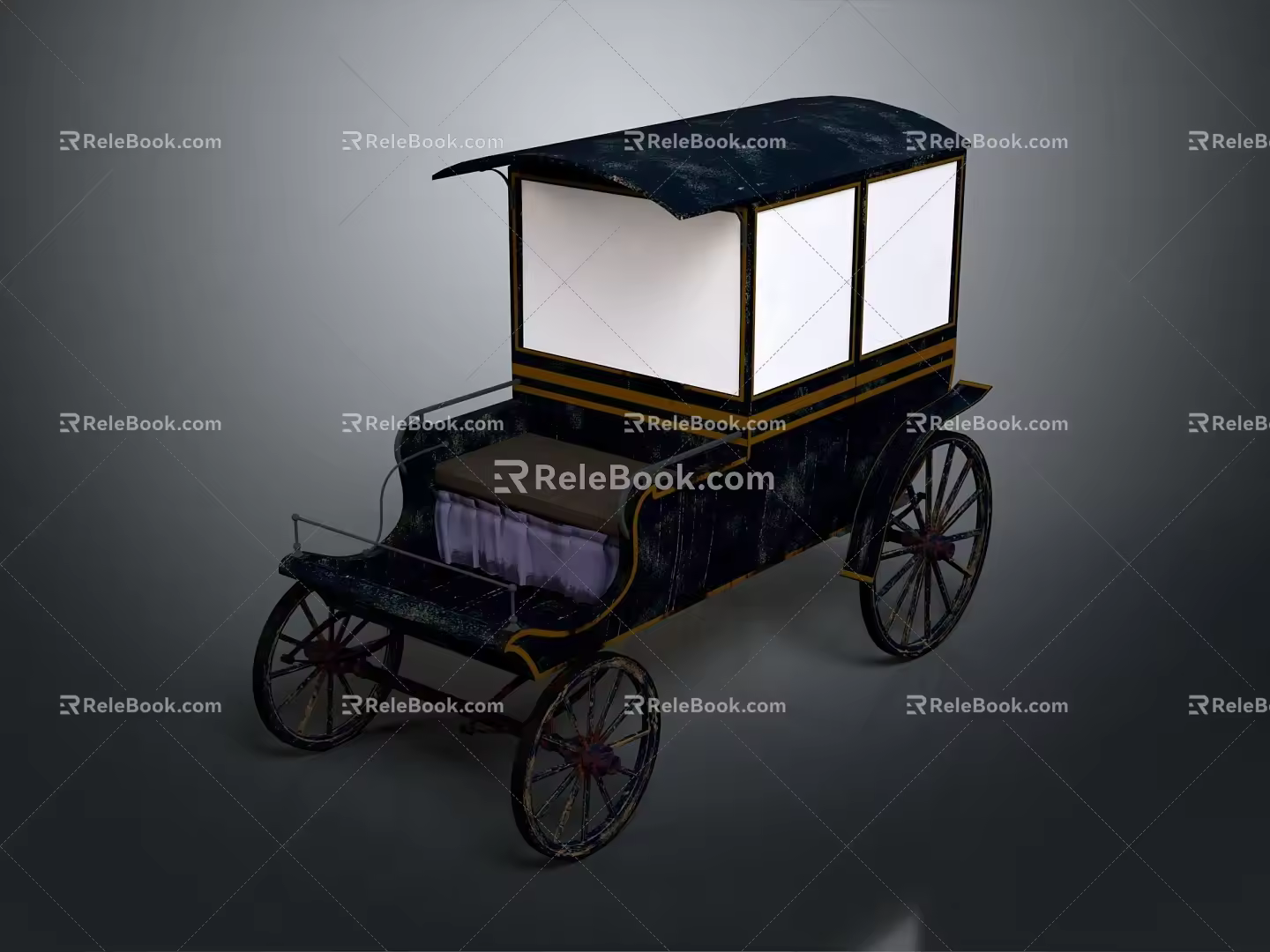 Rickshaw Ancient Frame Car Rickshaw 3d model