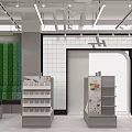 HT Brand Skin Care Store With Glass Wall And Product Display Shelves