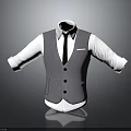 Men's Stylish Gray Vest Paired With White Shirt And Black Tie Formal Attire