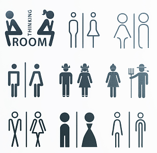 Modern signage Toilet signage Toilet signage 3d model