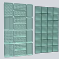 Modern Wall Design Composed of Transparent Plastic Trays in Grid Pattern 3d model