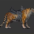 Majestic Fantasy Tiger Mount With Intricate Armored Saddle And Striped Coat