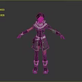 Sci Fi Game Movie Character With Gray Green Tech Style Outfit Short Hair Mechanical Boots