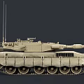 Modern Armored Military Tank With Tracks Gun Barrel And Antennas