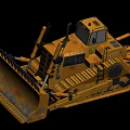 Heavy Duty Yellow Bulldozer With Tracks Large Blade And Mechanical Cab