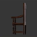 Traditional Vintage Wooden Bench With Intricate Carved Backrest And Decorative Armrests Design