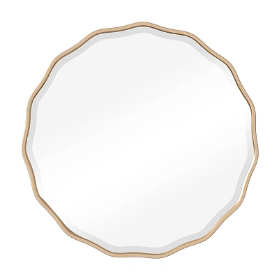 Modern Decorative Wall Mirror With Gold Irregular Frame For Home Interior 3d model