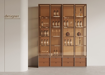 Glass Wine Cabinet 3d model