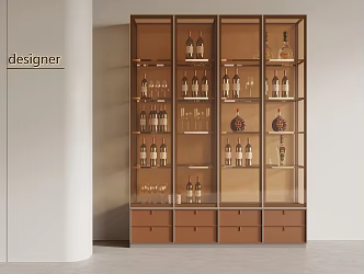 Glass Wine Cabinet 3d model