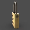 Code lock sub-lock head metal lock copper lock door lock old lock antique lock retro lock low face number low model simple model game video level 3d model