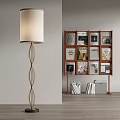 Modern Floor Lamp Bookshelf Books 3d model