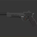 Modern Futuristic Pistol With Sleek Black Metallic Body And Ergonomic Grip Design