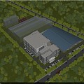 Plant Factory Industrial Park Plant Bird's Eye View Plan Office Building Dormitory Canteen Perspective 3d model