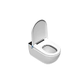 Modern White Ceramic Toilet With Open Lid Sleek Design Bathroom Fixture