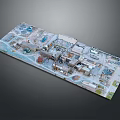 Detailed Architectural Building Master Plan With Multiple Structures Roads And Green Areas