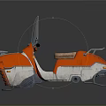 Red and Silver Modern Scooter With Windshield Leather Seat And Metal Footrest