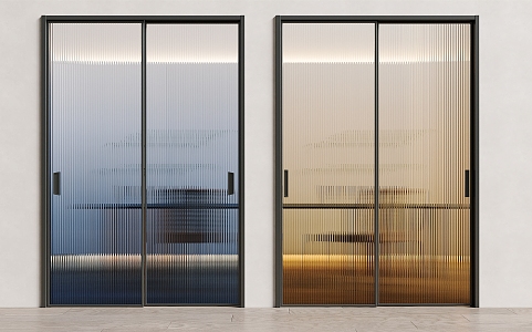 Modern sliding door gradient Changhong glass sliding door 3d model