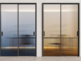 Modern sliding door gradient Changhong glass sliding door 3d model