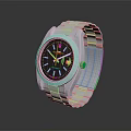 Luxury Fashion Accessory Rolex Wristwatch With Silver Metal Band And Black Dial