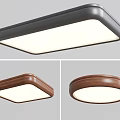 Modern Ceiling Lights With Black And Brown Frames Square And Round Design 3d model