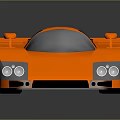 Orange Sports Car With Streamlined Body Rear Wing And Shiny Reflective Surface
