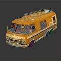 Orange Modified Bus With Roof Rack And Side Windows Exterior Design