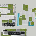 Contemporary Park Landscape Design With Green Spaces Trees Walkways And Seating Areas