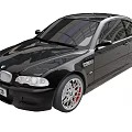 Black BMW M3 Sporty Car With Shiny Exterior And Silver Alloy Wheels