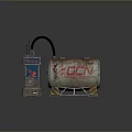 Industrial Fuel Tank With GCN Logo And Dispenser On Circular Concrete Base