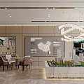 Modern Sales Office Interior With Building Model Layout Map and Furniture