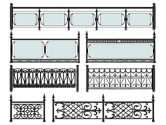 American Railing Iron Railing Handrail 3d model