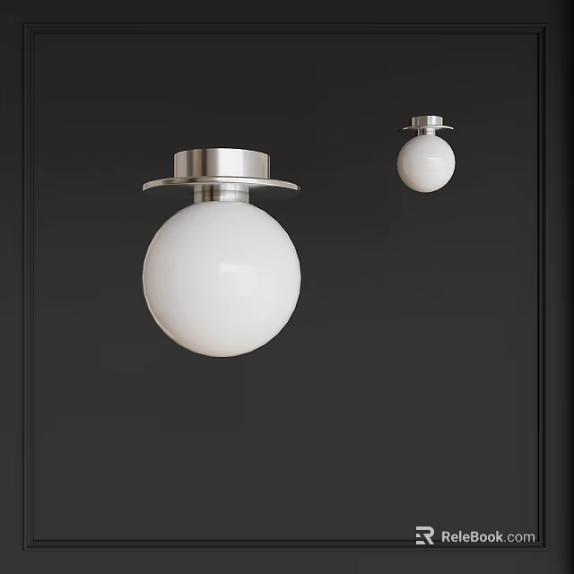 White Spherical Inflatable Decorations With Metal Base For Modern Interior Design 3d model 