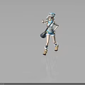 3D Anime Girl Character With Goggles Hat Carrying Shoulder Bag Wearing Casual Shorts Outfit