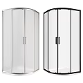 White and Black Glass Shower Sauna Enclosure with Modern Design and Handles