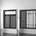 Modern Casement Windows With Black Frames And Glass Panels In Indoor Setting 3d model