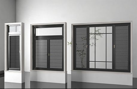 Modern casement window aluminum alloy window 3d model