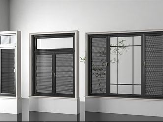 Modern casement window aluminum alloy window 3d model