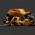 Crispy Chicken Burger with Golden Toasted Bun Fresh Lettuce Melted Cheese and Juicy Filling