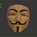 Yellow Guy Fawkes Mask With Black Eyebrows Mustache And White Eye Holes