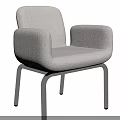 Modern Soft Beige Fabric Upholstered Arm Chair With Polished Chrome Metal Legs For Home Decor