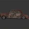 Rusty Vintage Old Car With Weathered Exterior And Classic Design Details
