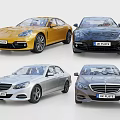 Four Luxury Sedans In Gold Black Silver And Gray Exterior Finishes